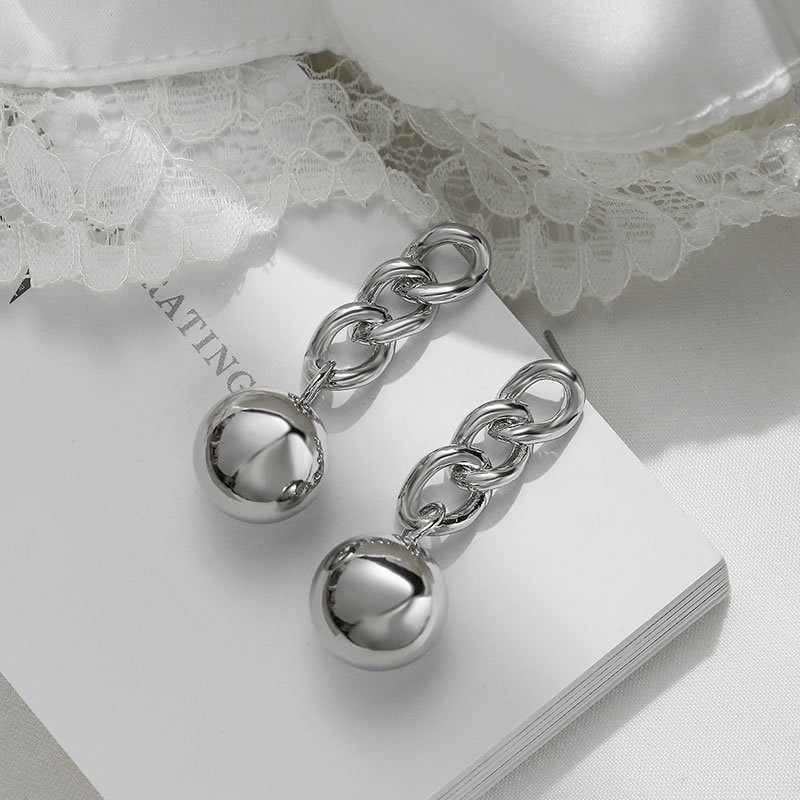 Висячие серьги-цепи со сферами M94695