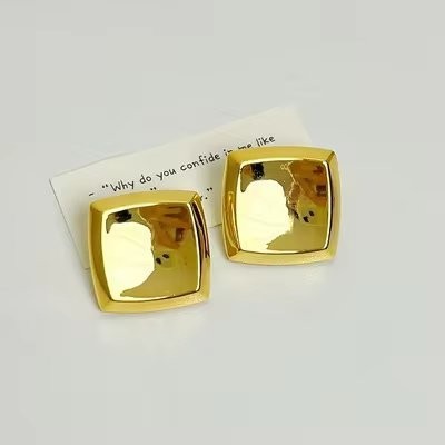 Серьги Медицинская сталь с напылением золотом J10622(CJJ)