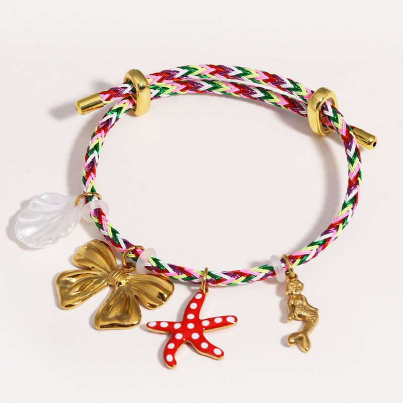 Браслет-нить розовый с фруктовыми подвесками CJR61209 Браслет-нить розовый с фруктовыми подвесками CJR61209