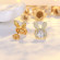 Серебристые серьги с кроликом из бриллиантов CJX85509