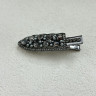 Заколка-клювик со стразами серая CJX85001