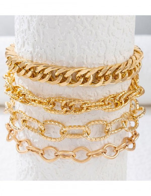 Комплект золотистых браслетов-цепочек Z15802