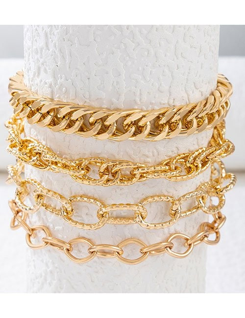 Комплект золотистых браслетов-цепочек Z15802