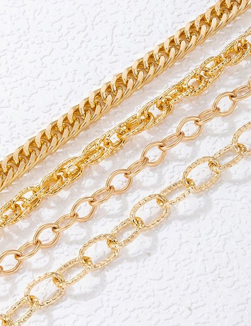 Комплект золотистых браслетов-цепочек Z15802