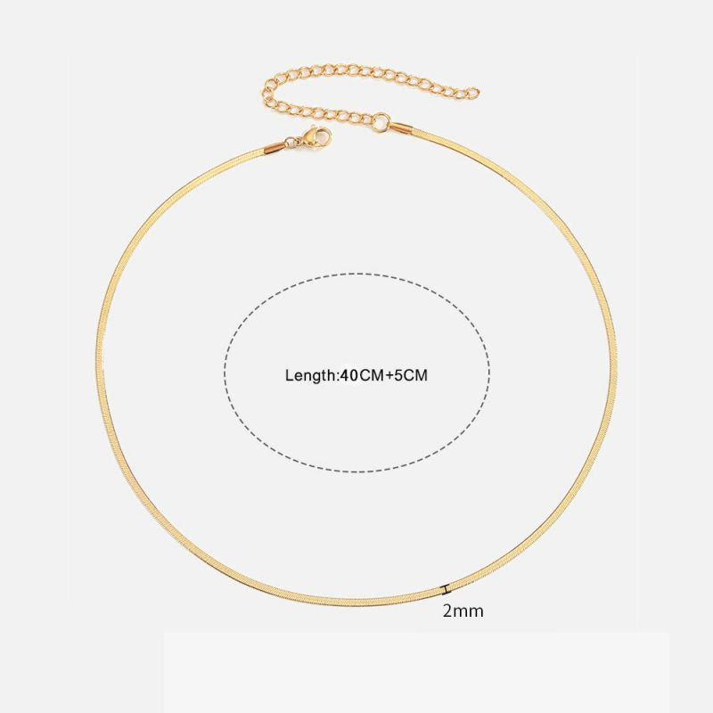 Золотистый чокер-снейк с плоским сечением CJL19485