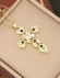 Золотистая Цепочка с рельефным крестом и перламутровой вставкой N00475