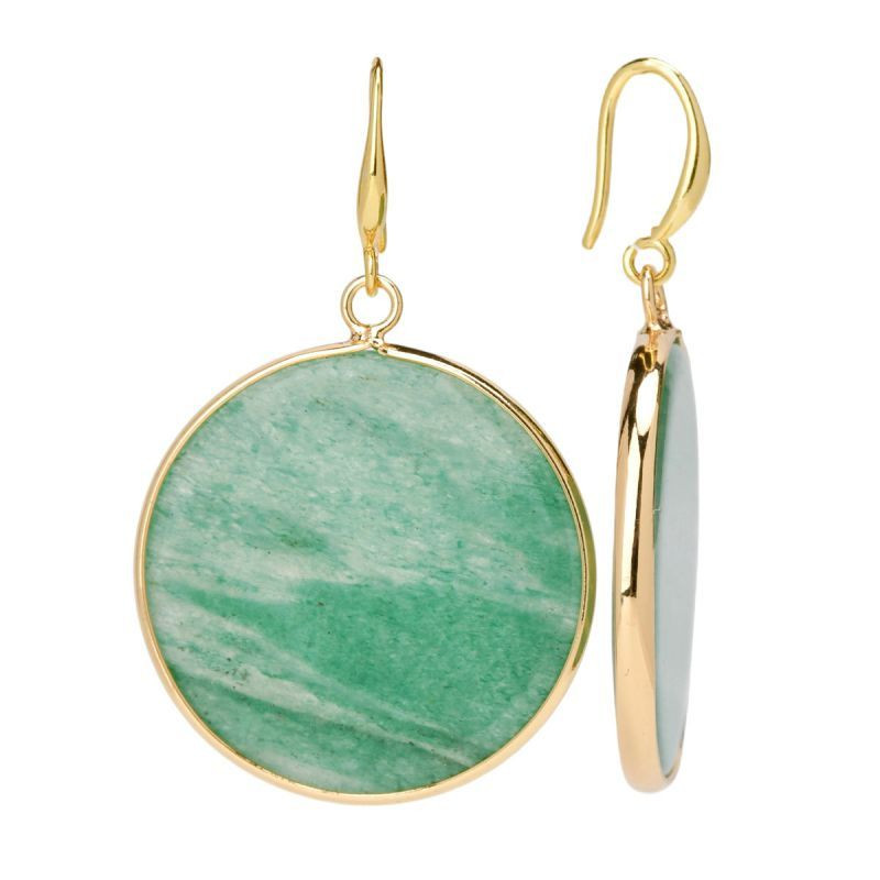 Золотистые серьги-кольца с розовыми перламутровыми дисками CJP83111 Золотистые серьги-кольца с розовыми перламутровыми дисками CJP83111