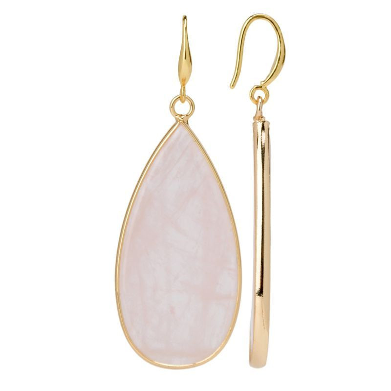 Золотистые серьги-кольца с розовыми перламутровыми дисками CJP83111 Золотистые серьги-кольца с розовыми перламутровыми дисками CJP83111