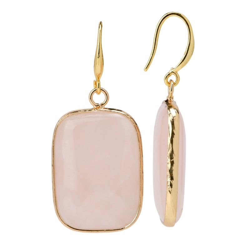 Золотистые серьги-кольца с розовыми перламутровыми дисками CJP83111 Золотистые серьги-кольца с розовыми перламутровыми дисками CJP83111