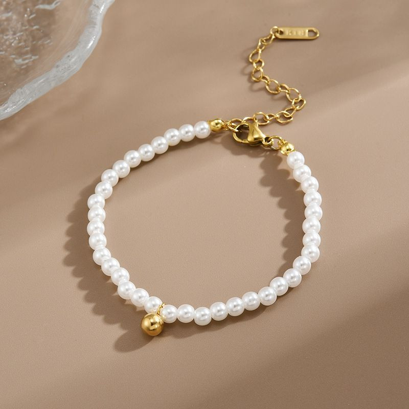 Браслет титановая сталь напыление золотом жемчуг 1J12146CJJ Браслет титановая сталь напыление золотом жемчуг 1J12146CJJ