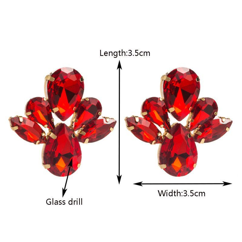 Роскошные серьги-пусеты Изумрудный каскад кристаллов CJH87384