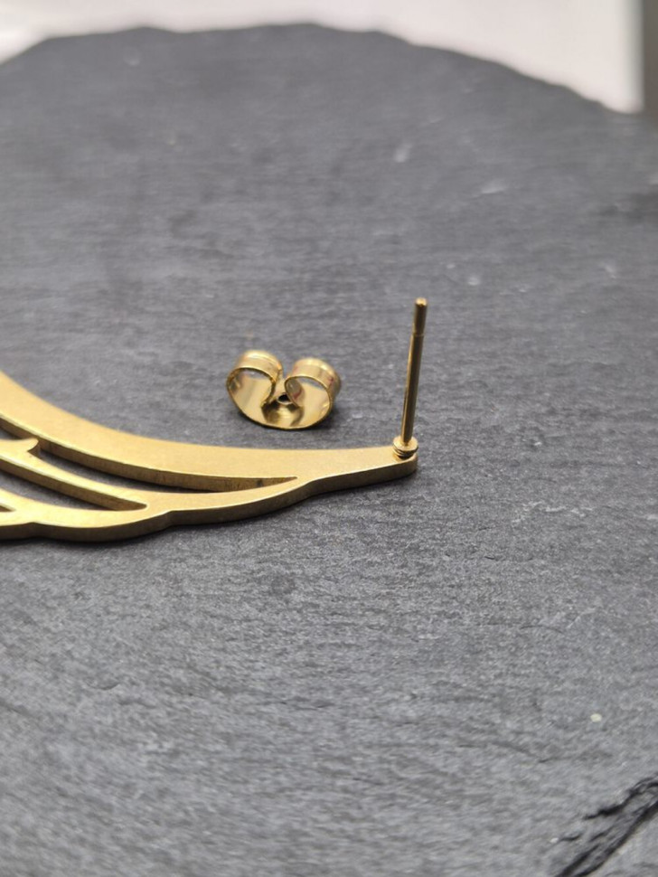 Брошь медицинская сталь с напылением золотом J11091CJJ Брошь медицинская сталь с напылением золотом J11091CJJ