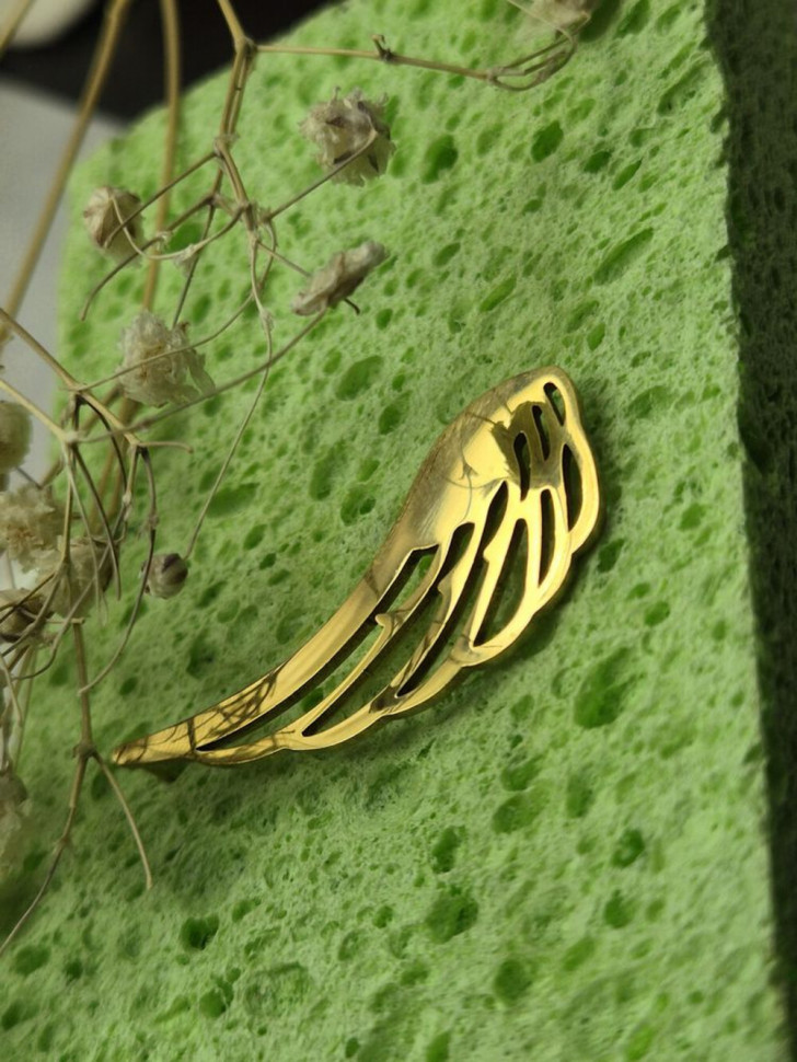 Брошь медицинская сталь с напылением золотом J11091CJJ Брошь медицинская сталь с напылением золотом J11091CJJ