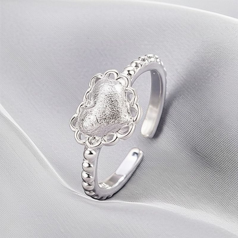 Кольцо разомкнутое с двумя элементами сердца 1J11924CJJ