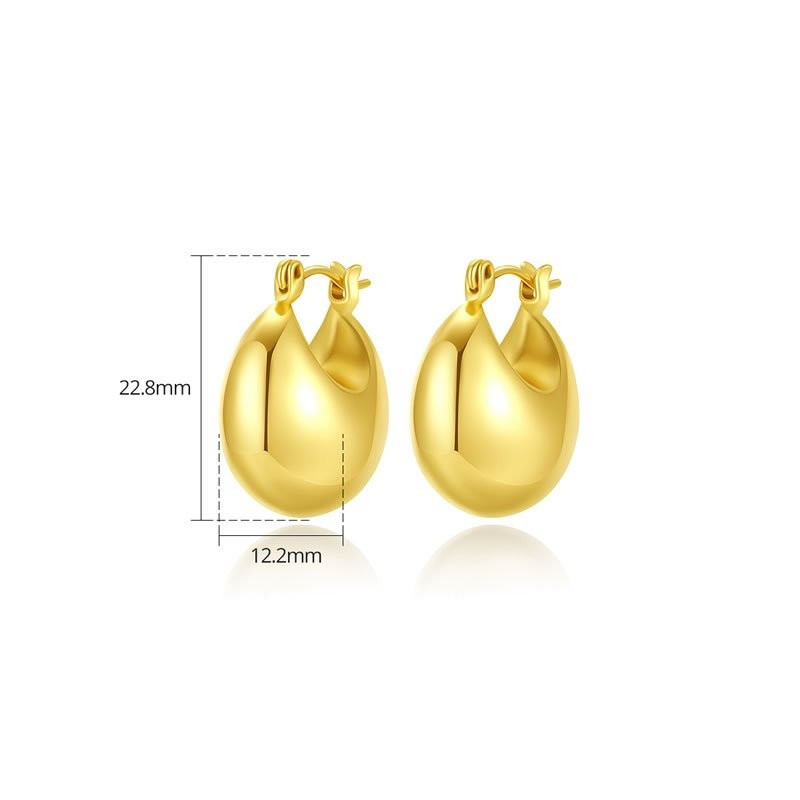 Объемные серьги-кольца «Золотые капли» N66527