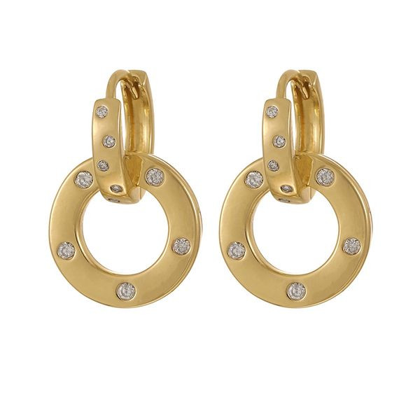 Серьги-кольца с черными кристаллами CJL53903 Серьги-кольца с черными кристаллами CJL53903