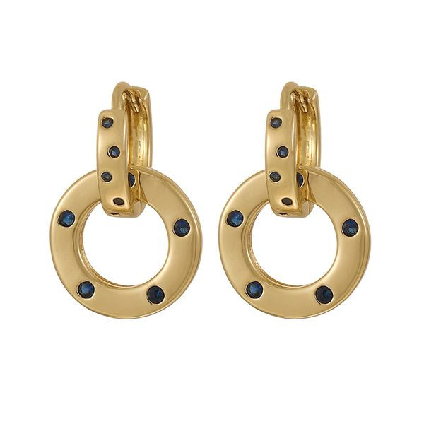 Серьги-кольца с черными кристаллами CJL53903 Серьги-кольца с черными кристаллами CJL53903