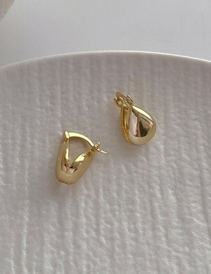 Массивные серьги-пусеты «Капли» глянцевые M09393