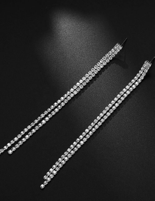 Длинные вечерние серьги-нити M19137 Длинные вечерние серьги-нити M19137