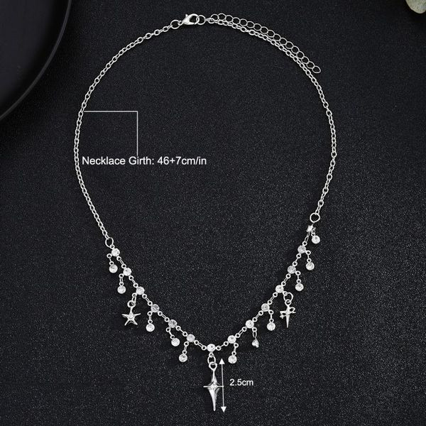 Ажурный серебристый чокер с каплевидными подвесками CJH65248