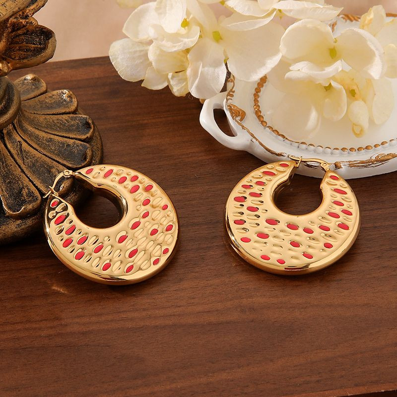 Серьги-пусеты Диски с анималистичным принтом CJN90546