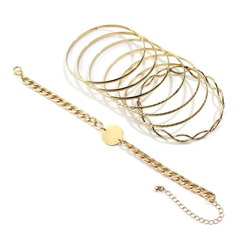 Комплект из 4 браслетов с цепями и кольцами CJC68182 Комплект из 4 браслетов с цепями и кольцами CJC68182