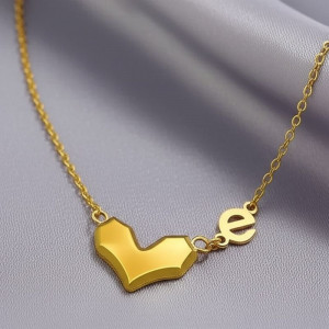 Золотистая цепочка с сердцем и буквой 1J11809CJJ
