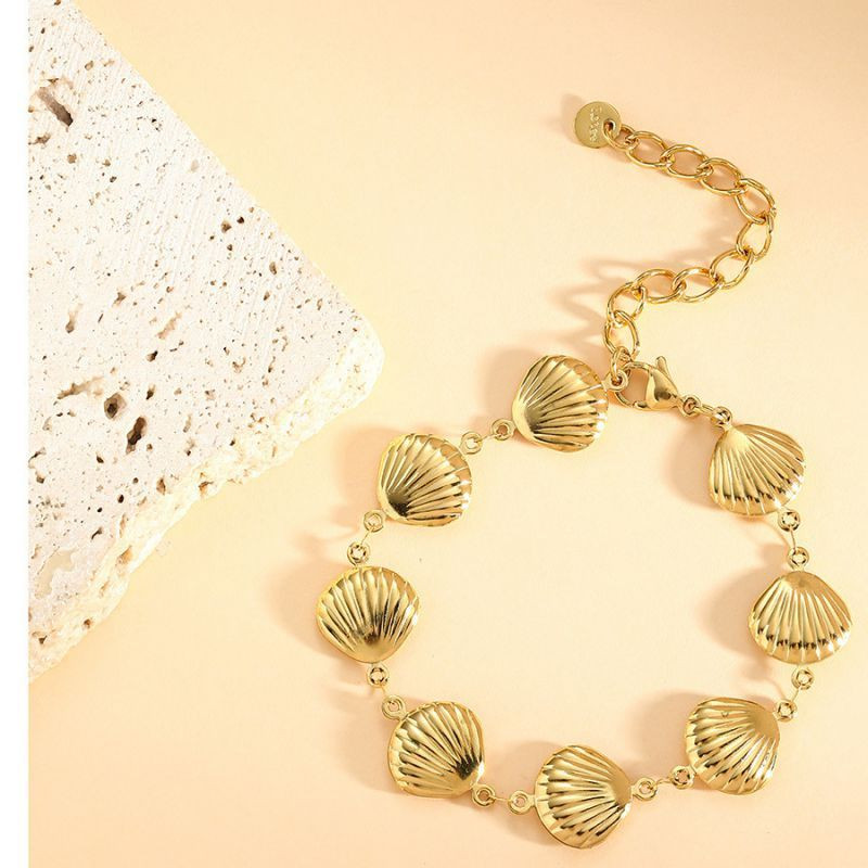 Браслет цепочка с круглыми фактурными медальонами CJM07093