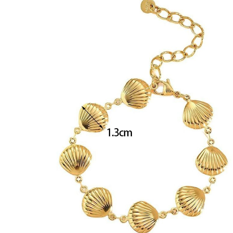 Браслет цепочка с круглыми фактурными медальонами CJM07093