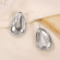 Серебристые серьги-пусеты Сфера CJD62463