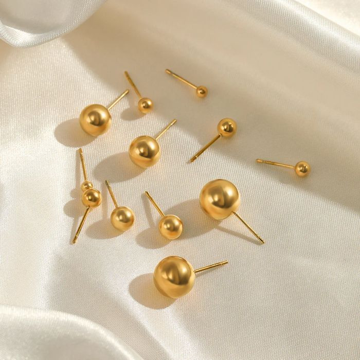 Серьги-пусеты Золотистые сферы 2YE15760(МСК) Серьги-пусеты Золотистые сферы 2YE15760(МСК)