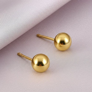 Серьги-пусеты Золотистые сферы 2YE15760(МСК)