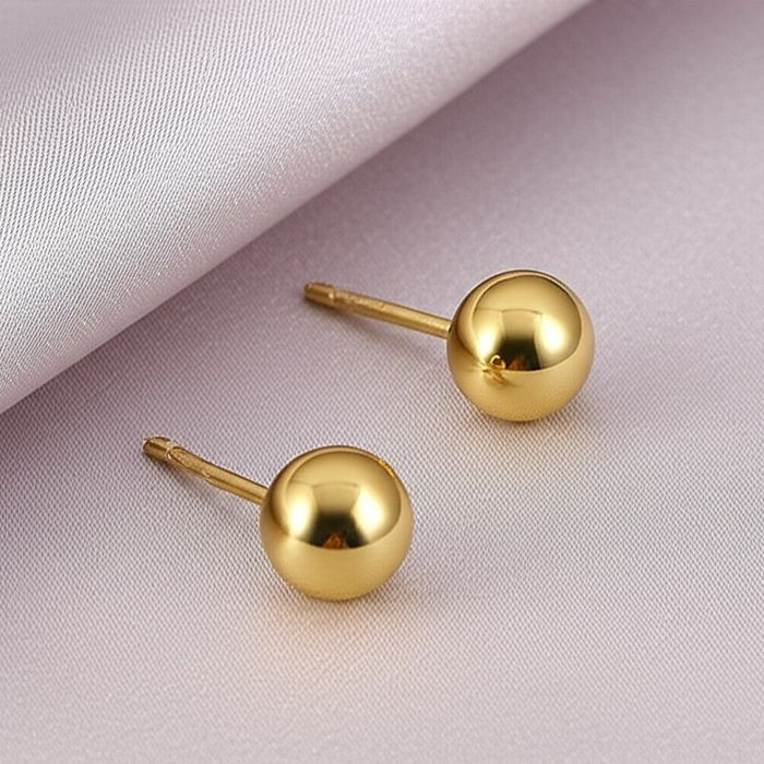 Серьги-пусеты Золотистые сферы 2YE15760(МСК) Серьги-пусеты Золотистые сферы 2YE15760(МСК)