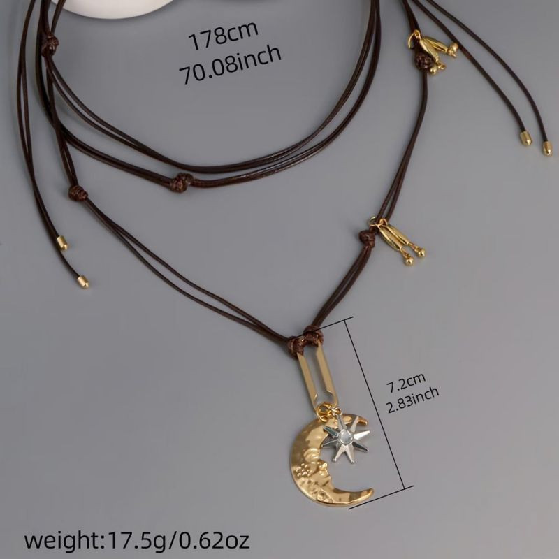 Коричневое колье с луной CJZ44348