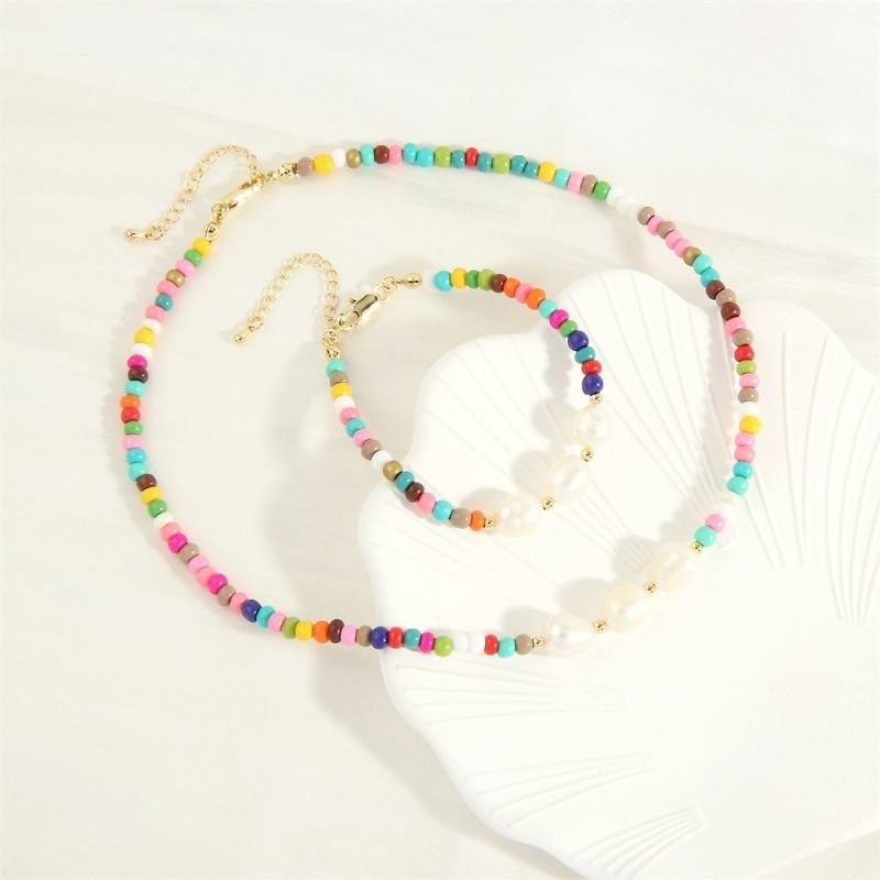 Браслет из бисера с жемчугом барокко N85464