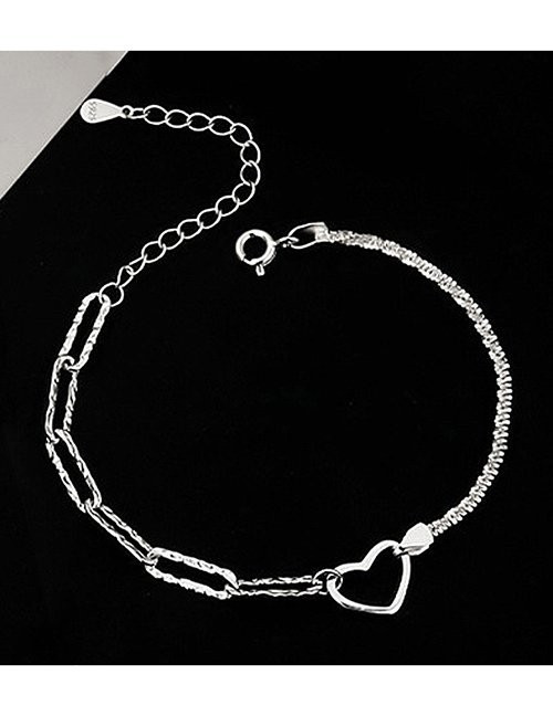 Браслет с асимметричной цепью и сердцем Z05712