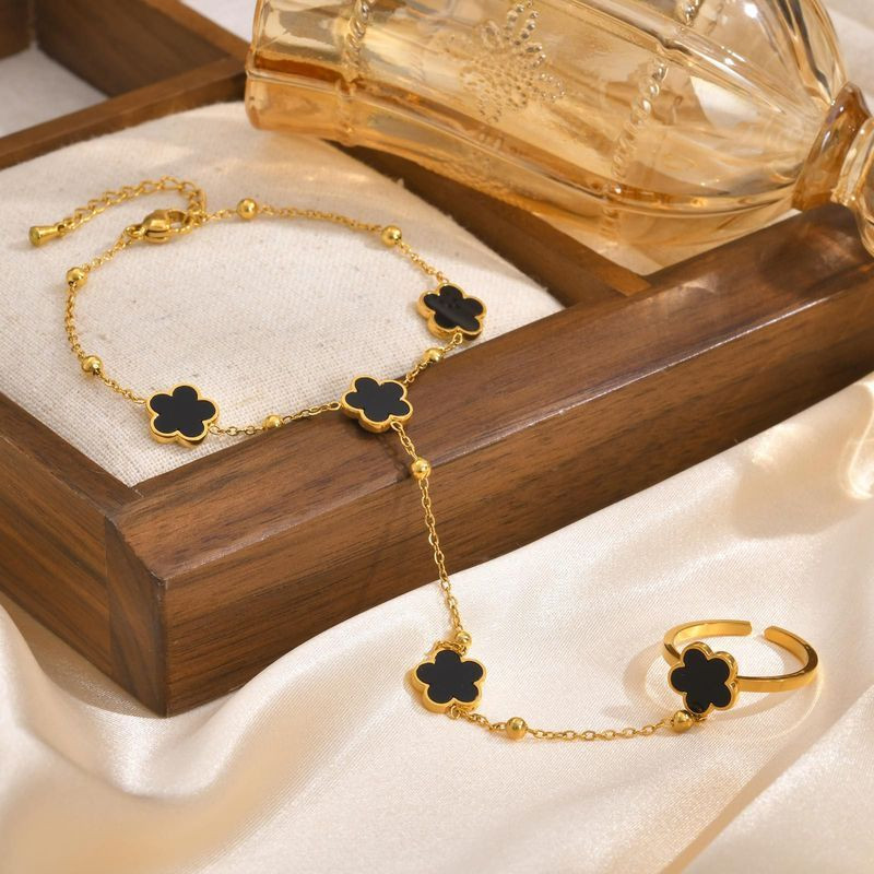 Браслет слейв темный клевер на удачу