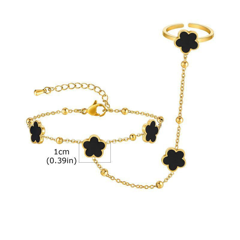 Браслет слейв темный клевер на удачу