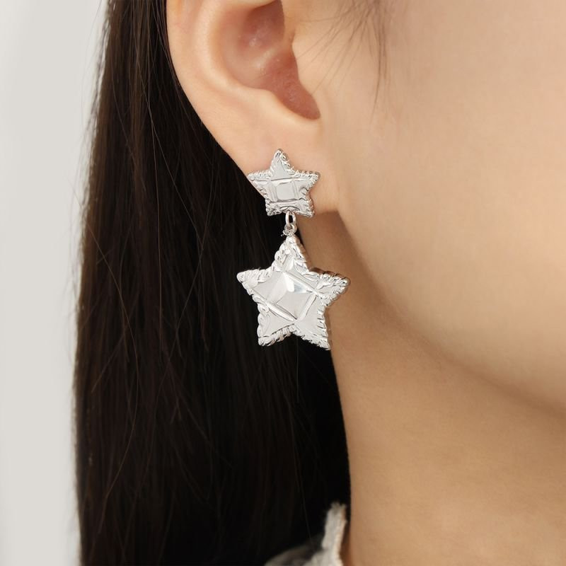 Висячие серьги Две звезды CJC95258