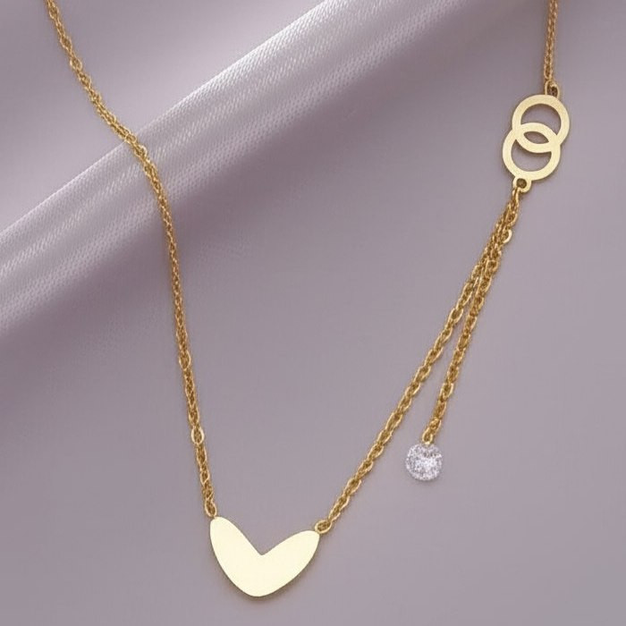 Изящная цепочка с подвеской в форме сердца 1J11684CJJ