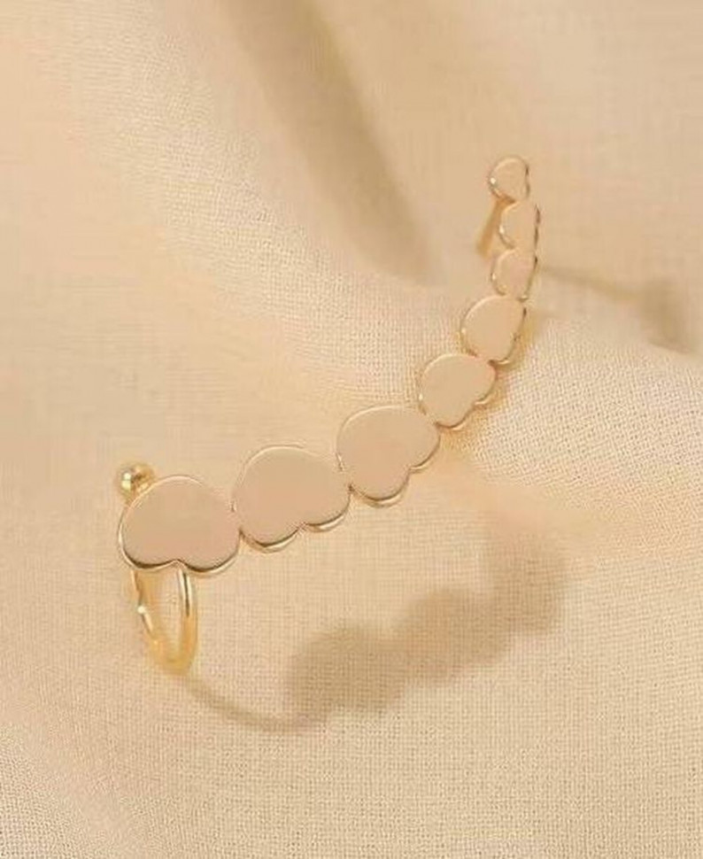 Кафф-клаймбер Сердца с нежно-розовой эмалью 1J11094CJJ