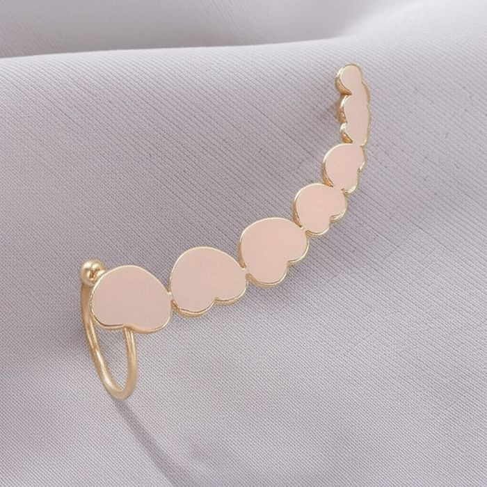 Кафф-клаймбер Сердца с нежно-розовой эмалью 1J11094CJJ