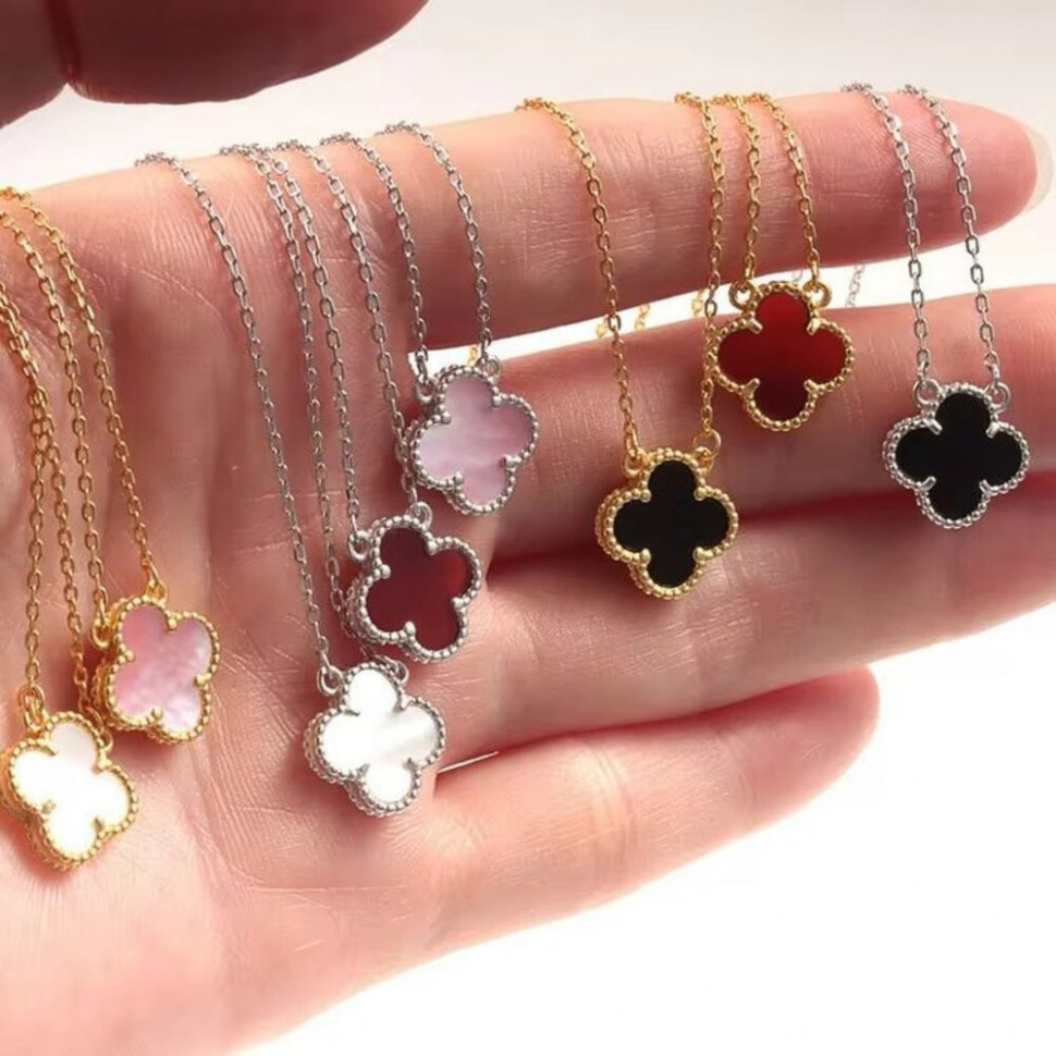 Двухслойное колье с подвеской в форме четырехлистника J10562CJJ