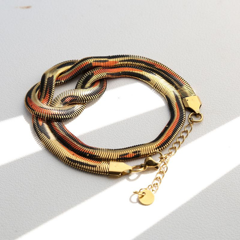 Браслет многослойный с анималистичным принтом CJR63764