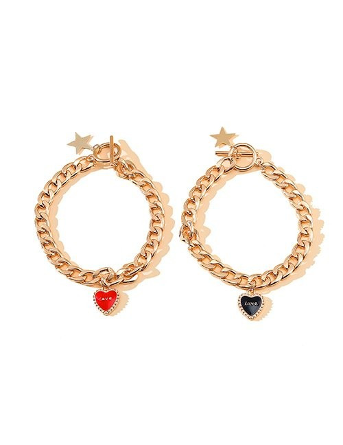 Комплект браслетов-цепочек с подвесками-сердцами L92644