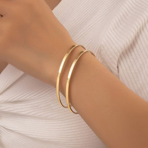 Браслет жесткий разомкнутый из двух тонких линий M84815 Браслет жесткий разомкнутый из двух тонких линий M84815