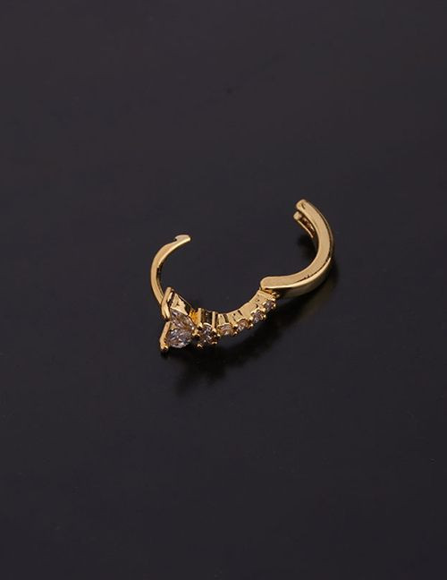 Золотые серьги из стали с кругом P13344