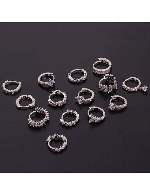 Золотые серьги из стали с кругом P13344