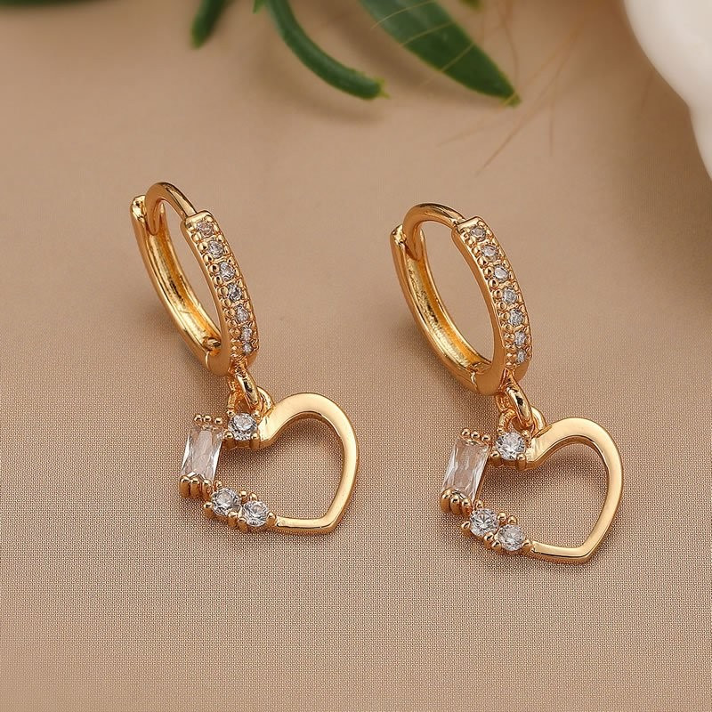 Серьги-кольца «Контур сердца» N96333