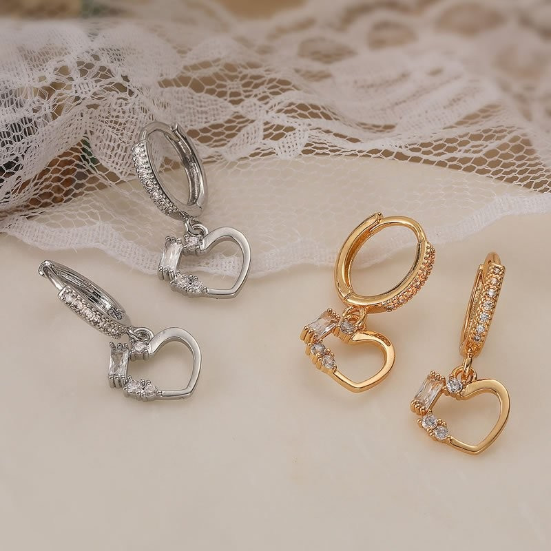 Серьги-кольца «Контур сердца» N96333